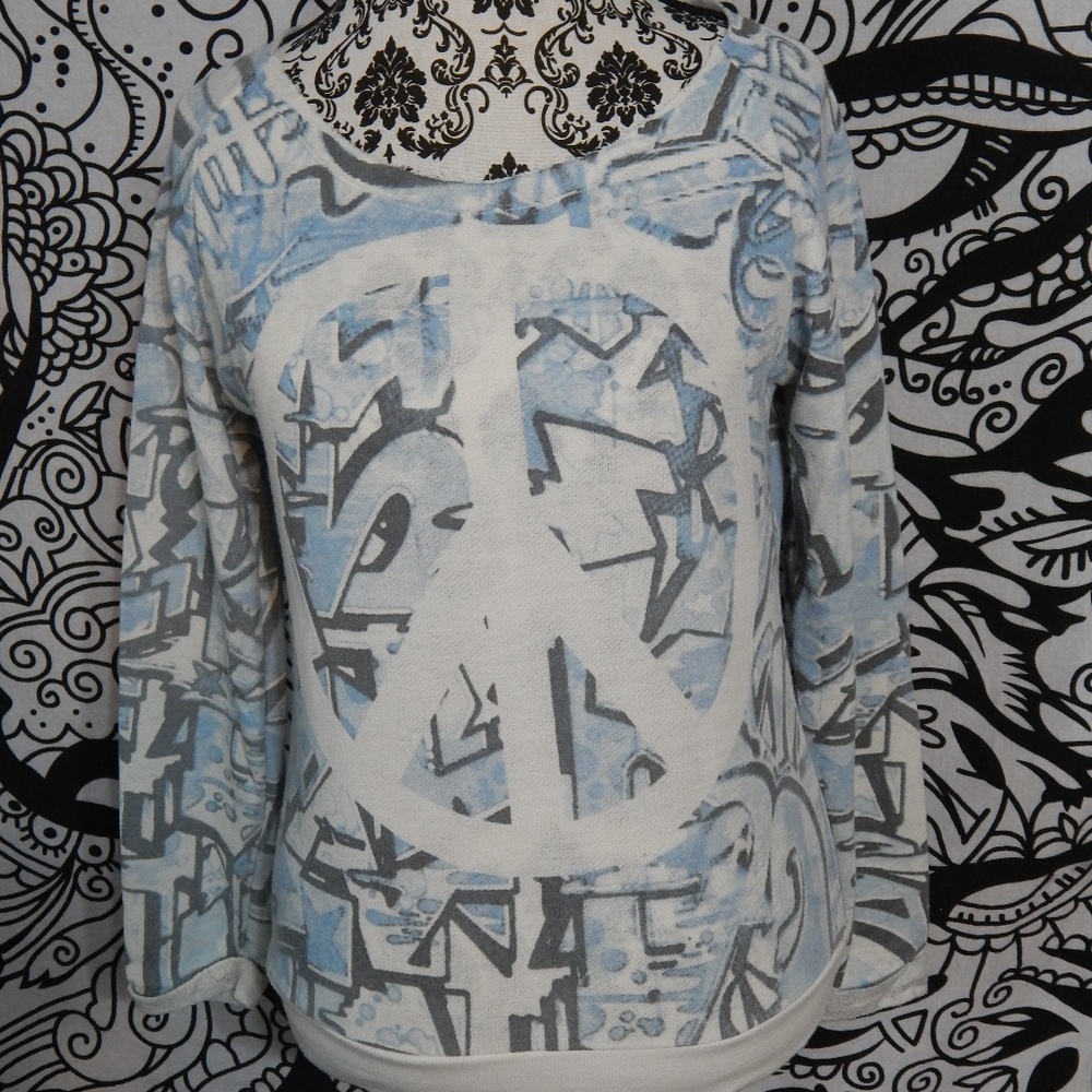 Rue 21 peace graffiti  sweater